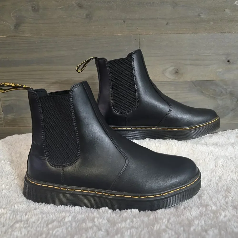Dr Martens 2976 Chelsea Boots Black Leather Men's 9 Women's 10 UK 8 EU 42